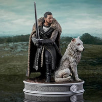 GAME OF THRONES GALLERY JON SNOW & GHOST 10" PVC DIORAMA TOY FIGURE STATUE STARK5