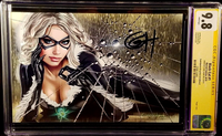 BLACK CAT #1 CGC SS 9.8 GREG HORN EXCLUSIVE VIRGIN VARIANT SPIDER-MAN VENOM GWEN0