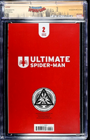 ULTIMATE SPIDER-MAN #2 CGC SS 9.8 TYLER KIRKHAM EXCLUSIVE VIRGIN VARIANT MJ KISS1