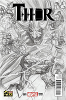 THOR #1 ALEX ROSS 1:300 SKETCH VARIANT NM LOKI ODIN AVENGERS JANE FOSTER MARVEL0