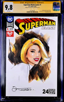 SUPERMAN #1 CGC SS 9.8 ORIGINAL ART SKETCH POWER GIRL JUSTICE LEAGUE FLASH DC0