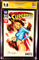 SUPERMAN #1 CGC SS 9.8 ORIGINAL ART SKETCH SUPERGIRL KARA FLASH JUSTICE LEAGUE0