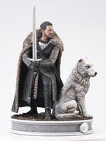 GAME OF THRONES GALLERY JON SNOW & GHOST 10" PVC DIORAMA TOY FIGURE STATUE STARK2