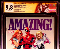 AMAZING SPIDER-MAN #1 CGC SS 9.8 TYLER KIRKHAM EXCLUSIVE VARIANT BLACK CAT GWEN1