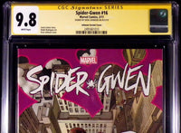 SPIDER-GWEN #16 CGC SS 9.8 DAVE JOHNSON 1:50 VARIANT GHOST MAN MILES MORALES MJ1