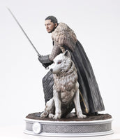 GAME OF THRONES GALLERY JON SNOW & GHOST 10" PVC DIORAMA TOY FIGURE STATUE STARK1
