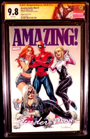 AMAZING SPIDER-MAN #1 CGC SS 9.8 TYLER KIRKHAM EXCLUSIVE VARIANT BLACK CAT GWEN0