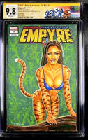 EMPYRE #1 CGC SS 9.8 SEXY TIGRA ORIGINAL ART SKETCH AVENGERS FANTASTIC 4 MARVEL0