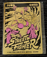 STREET FIGHTER JURI SW02 LIMITED EDITION GOLD METAL CARD CAPCOM CHUN-LI KEN RYU0