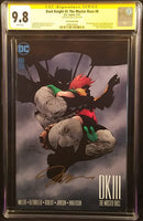 DARK KNIGHT 3 BATMAN & GIRL ROBIN FLYING IN PARACHUTE MASTER RACE COMIC #8 BY JIM LEE & FRANK MILLER SIGNED CGC
