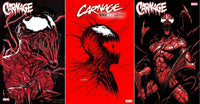 CARNAGE BLACK WHITE & BLOOD 3-BOOK SET PRE-SALE VENOM SPIDER-MAN SARA PICHELLI PATRICK GLEASON INHYUK LEE MARVEL COMICS ROYAL COMIC BOOKS VARIANT