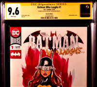 BATMAN WHO LAUGHS #1 CGC SS 9.6 NM+ BATWOMAN ORIGINAL ART SKETCH JOKER HARLEY DC1

