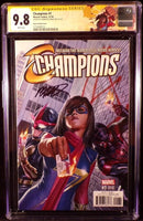 CHAMPIONS #1 CGC SS 9.8 ALEX ROSS 1:100 VARIANT KAMALA KHAN MILES MORALES NOVA0
