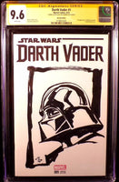 STAR WARS DARTH VADER #1 CGC SS 9.6 NM+ ADI GRANOV ORIGINAL ART SKETCH JEDI SITH0
