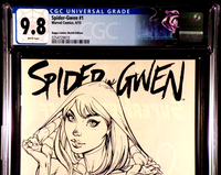 SPIDER-GWEN #1 CGC 9.8 J SCOTT CAMPBELL SKETCH VARIANT MILES MORALES SPIDER-MAN1
