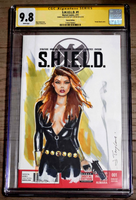 SHIELD #1 CGC SS 9.8 BLACK WIDOW ORIGINAL ART SKETCH AVENGERS NICK FURY MARVEL0
