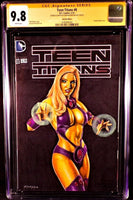 TEEN TITANS #8 CGC SS 9.8 ORIGINAL ART SKETCH STARFIRE ROBIN BEAST BOY RAVEN DC0
