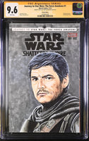 STAR WARS FORCE AWAKENS #1 CGC SS 9.6 NM+ ORIGINAL ART SKETCH MANDALORIAN GROGU0
