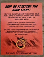 STREET FIGHTER E. HONDA LIMITED EDITION GOLD METAL CARD #14 CAPCOM CHUN-LI RYU2
