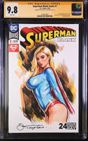 SUPERMAN #1 CGC SS 9.8 ORIGINAL ART SKETCH SUPERGIRL KARA FLASH TEEN TITANS DC0
