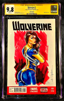 WOLVERINE #1 CGC SS 9.8 X-23 ORIGINAL ART SKETCH X-MEN SABRETOOTH MARVEL COMICS0

