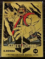 STREET FIGHTER E. HONDA LIMITED EDITION GOLD METAL CARD #14 CAPCOM CHUN-LI RYU0
