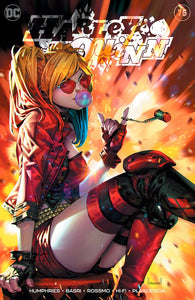 HARLEY QUINN BLOWING BUBBLE GUM WITH KEYCHAIN EXPLOSION IN BACKGROUND BY KAEL NGU VARIANT COMIC BOOK
